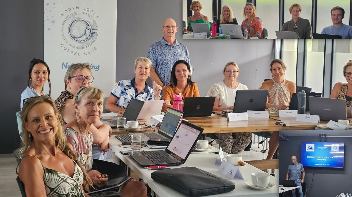 North Coast Coffee Club members at their first Generative AI Productivity Workshop